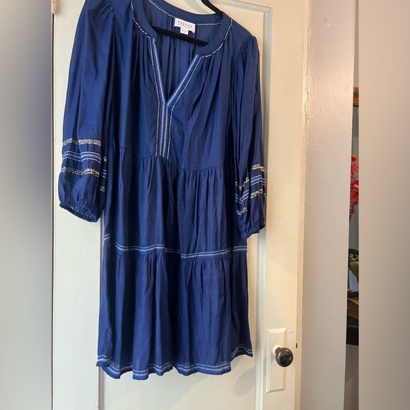 Velvet by Graham & Spencer Tina Boho Tiered Dress S Sequins and Embroidery - Picture 9 of 15